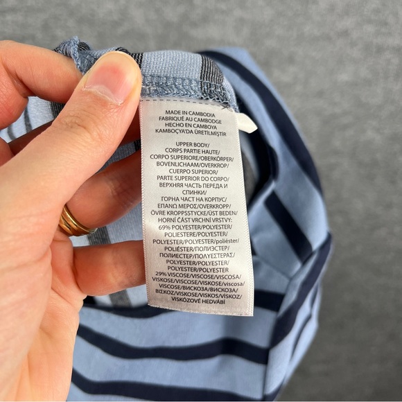 Polo Ralph Lauren Girls Striped Stretch Ponte Dress Small 7 Short Sleeve - Picture 6 of 8